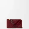 Knot-Münzkartenetui aus Aal Dark Burgundy