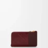 Knot-Münzkartenetui aus Aal Dark Burgundy