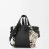 Kompakte Hammock-Tasche aus gewebtem Textil Schwarz/Weiß