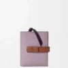 Kompakte Reißverschlussbrieftasche aus weichem genarbtem Kalbsleder Dirty Mauve/Squirrel
