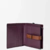 Kompakte Reißverschlussbrieftasche aus weichem genarbtem Kalbsleder Dirty Mauve/Squirrel