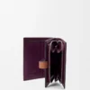 Kompakte Reißverschlussbrieftasche aus weichem genarbtem Kalbsleder Dirty Mauve/Squirrel