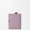 Kompakte Reißverschlussbrieftasche aus weichem genarbtem Kalbsleder Dirty Mauve/Squirrel