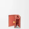 Kompakte Reißverschlussbrieftasche aus weichem genarbtem Kalbsleder Light Oat/Honey