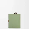 Kompakte Reißverschlussbrieftasche aus weichem genarbtem Kalbsleder Rosemary/Tan