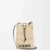 Kordeltasche aus Raffia Natur/Schwarz