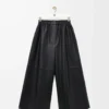 Kurze Hose aus Nappalammleder Schwarz