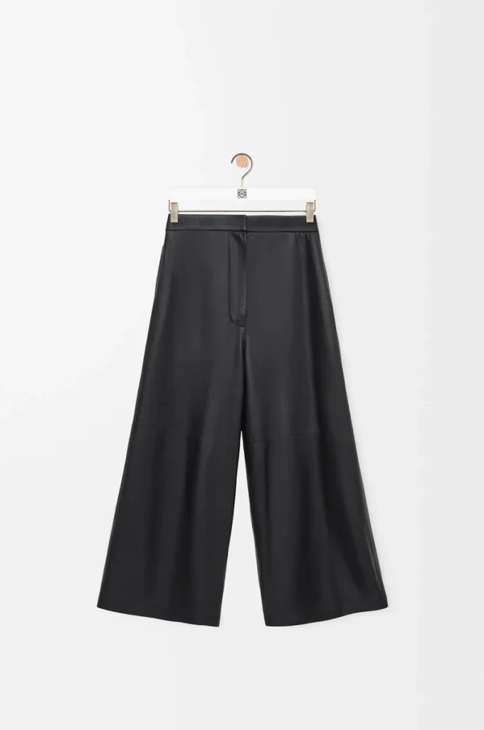 Kurze Hose aus Nappalammleder Schwarz