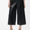Kurze Hose aus Nappalammleder Schwarz
