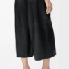 Kurze Hose aus Nappalammleder Schwarz