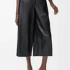 Kurze Hose aus Nappalammleder Schwarz