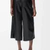 Kurze Hose aus Nappalammleder Schwarz