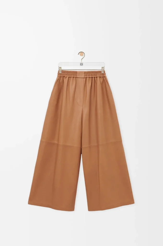 Kurze Hose aus Nappalammleder Toffee
