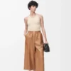 Kurze Hose aus Nappalammleder Toffee