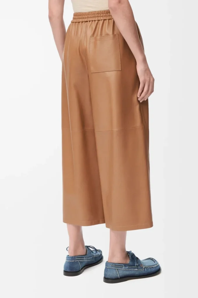 Kurze Hose aus Nappalammleder Toffee