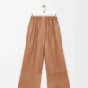 Kurze Hose aus Nappalammleder und Ziegenveloursleder Toffee