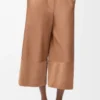 Kurze Hose aus Nappalammleder und Ziegenveloursleder Toffee