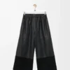 Kurze Hose aus Nappalammleder und Ziegenwildleder Schwarz