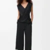 Kurze Hose aus Stretch-Viskose Schwarz