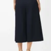 Kurze Hose mit Gürtel aus Wolle in Marineblau