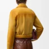 Kurze Jacke aus hellbraunem Lammwildleder