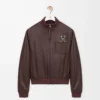 Kurze Jacke aus Nappalammleder in Braun