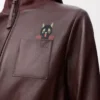 Kurze Jacke aus Nappalammleder in Braun