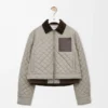 Kurze Jacke aus technischem Stoff Mittelgrau