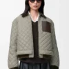 Kurze Jacke aus technischem Stoff Mittelgrau