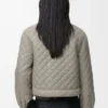 Kurze Jacke aus technischem Stoff Mittelgrau