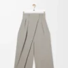 Kurze Wickelhose aus Wolle in Hellbeige Melange