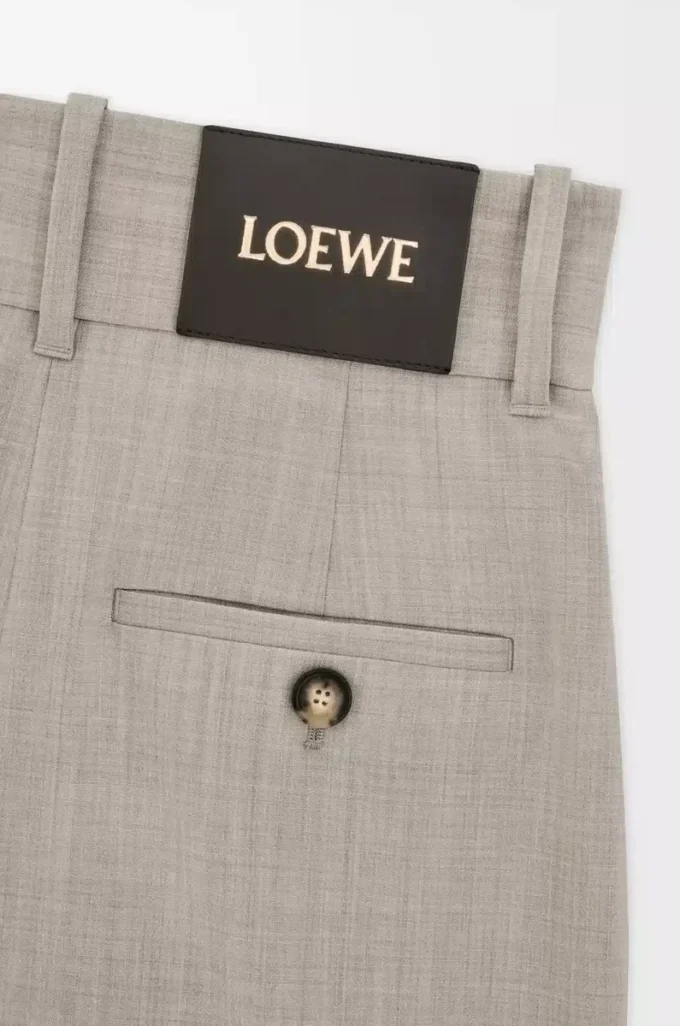 Kurze Wickelhose aus Wolle in Hellbeige Melange