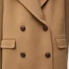 Kurzer Mantel aus Wolle in Camel