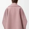 Kurzer Mantel aus Wolle in Rosa