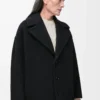 Kurzer Mantel aus Wolle Schwarz