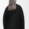 Kurzer Mantel aus Wolle Schwarz