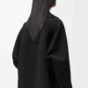 Kurzer Mantel aus Wolle Schwarz
