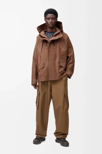 Kurzer Parka aus Funktionsbaumwolle in Toffee