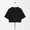 Kurzes T-Shirt aus Baumwolle Schwarz
