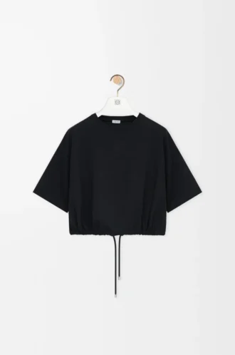 Kurzes T-Shirt aus Baumwolle Schwarz