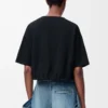 Kurzes T-Shirt aus Baumwolle Schwarz