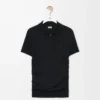 Kurzärmeliger Polo-Pullover aus Kaschmir und Seide Schwarz