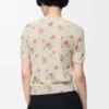 Kurzärmeliger Pullover aus Baumwollmischung Weiß/Rosa