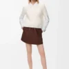Kurzärmeliger Pullover aus Mohairmischung Weiß