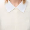 Kurzärmeliger Pullover aus Mohairmischung Weiß