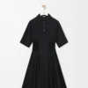 Kurzärmeliges Kleid aus Baumwolle Schwarz