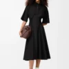 Kurzärmeliges Kleid aus Baumwolle Schwarz
