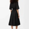 Kurzärmeliges Kleid aus Baumwolle Schwarz