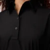 Kurzärmeliges Kleid aus Baumwolle Schwarz