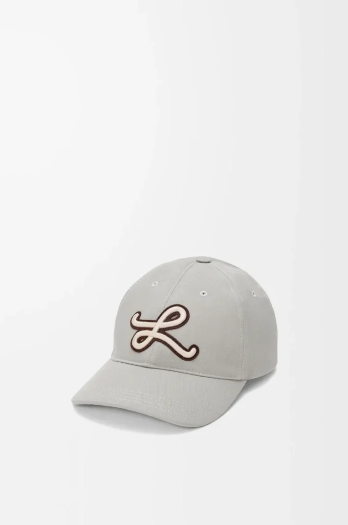 L-Patch-Kappe aus Baumwolle in Shell Grey